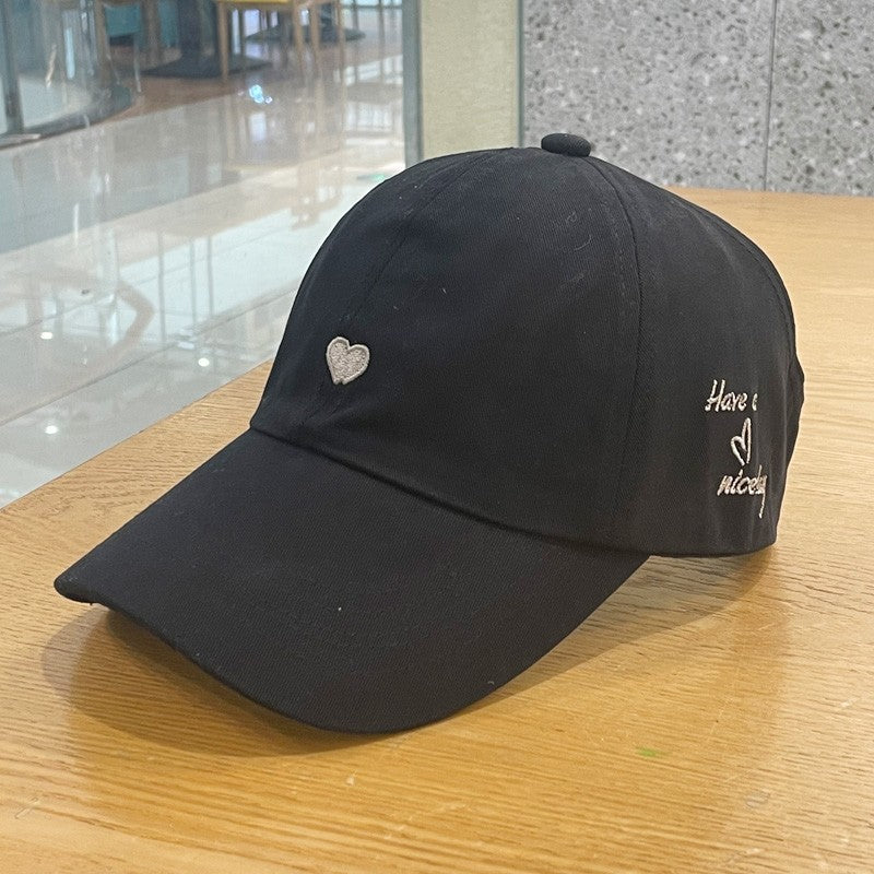 Black Stylish Ponytail Opening Baseball Cap - Have a Nice Day" Embroidery"