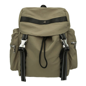 Army Green Lightweight Nylon Backpack - Water Resistant Travel Daypack for Women & Men