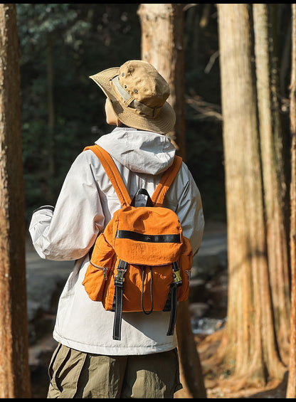 Brown Lightweight Nylon Backpack - Water Resistant Travel Daypack for Women & Men