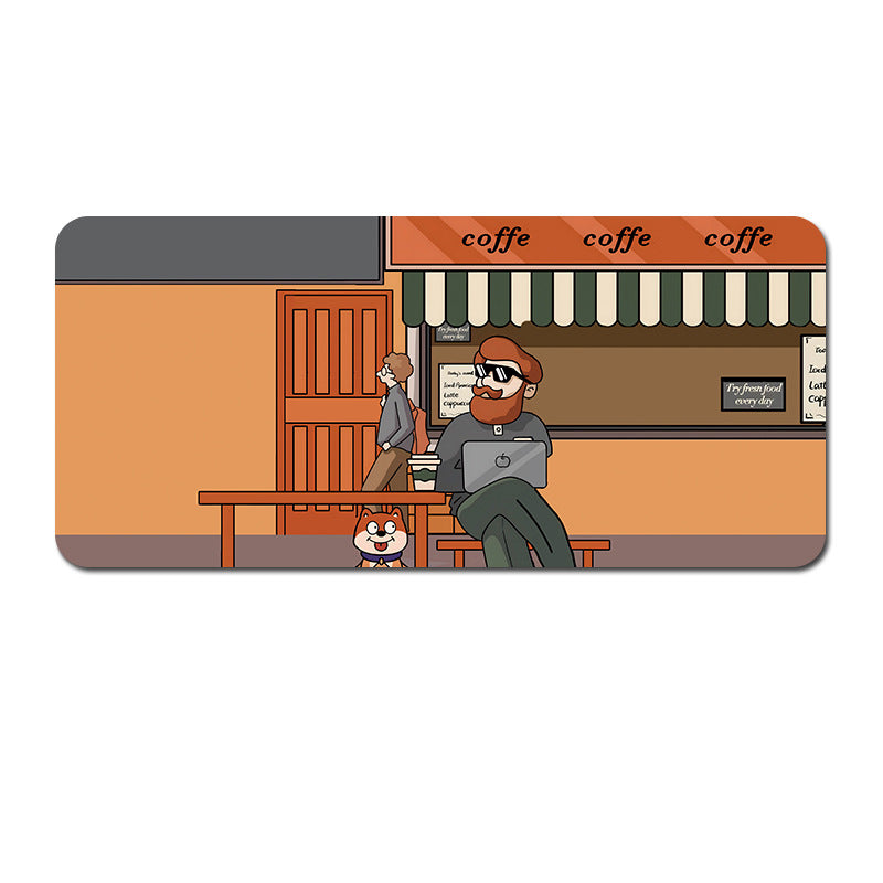 (80x30x0.4cm) Computer Desk Mat - Big Beard Uncle Series, Smooth Gaming Surface - Style 5