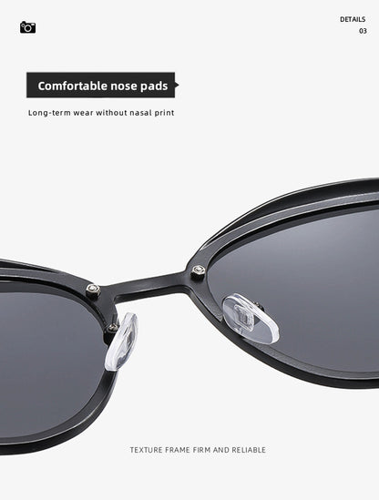 2-pcs Black Elegant Women's Cat Eye Sunglasses - Anti-Glare, Lightweight Frame