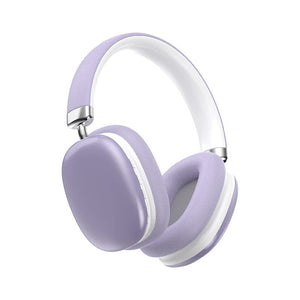 Purple Wireless Bluetooth Headphones - Over-Ear, Deep Bass, Foldable, Long Battery Life