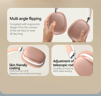 Purple Wireless Bluetooth Headphones - Over-Ear, Deep Bass, Foldable, Long Battery Life