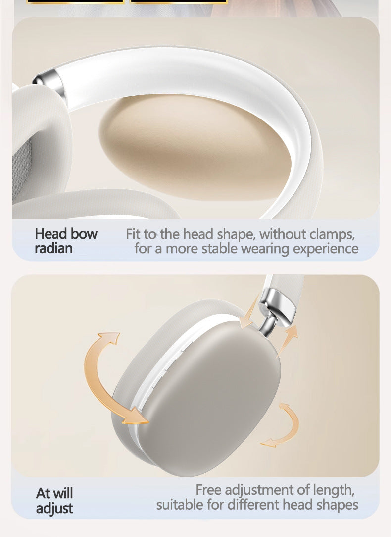 Blue Wireless Bluetooth Headphones - Over-Ear, Deep Bass, Foldable, Long Battery Life