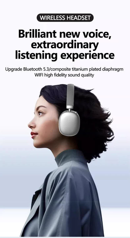 Blue Comfortable Over-Ear Headphones - Hi-Fi Sound, Long Battery, Swivel Control