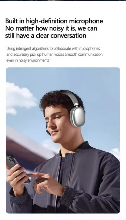 Blue Comfortable Over-Ear Headphones - Hi-Fi Sound, Long Battery, Swivel Control