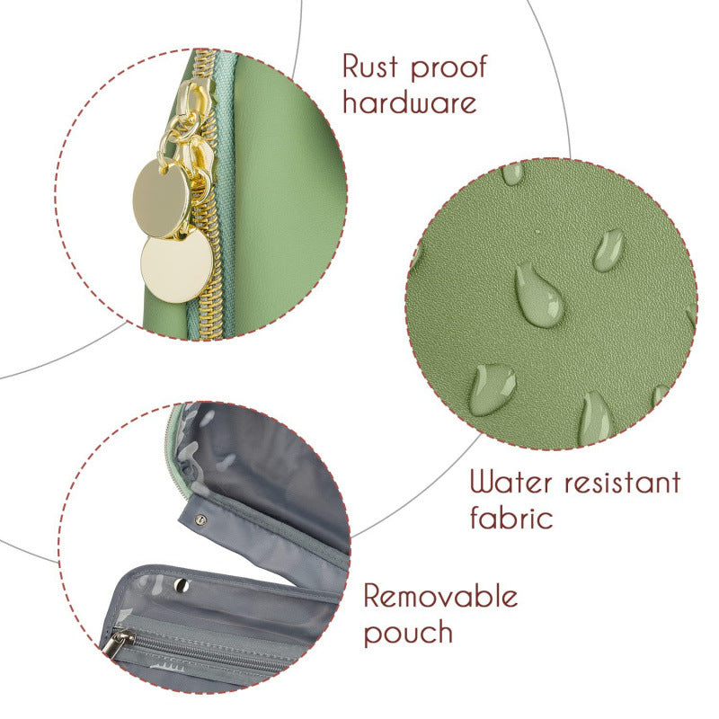 Black Stylish Travel Makeup Organizer Bag with Hanging Hook