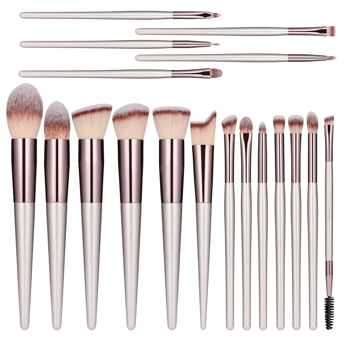Beige 18-Piece Makeup Brush Set - Professional