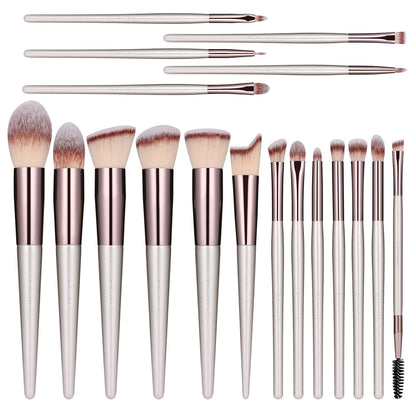 Beige 18-Piece Makeup Brush Set - Professional