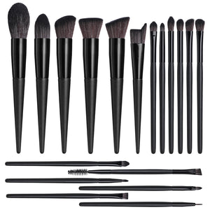 Black 18-Piece Makeup Brush Set - Professional