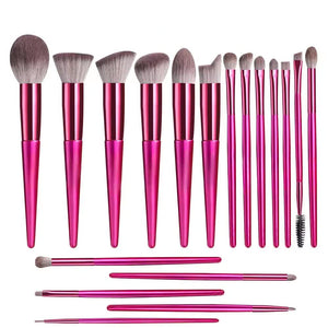 Pink 18-Piece Makeup Brush Set - Professional