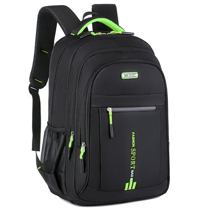 Black And Green Large Capacity Business Backpack for Men and Women - Waterproof Laptop School Bag with Breathable Design
