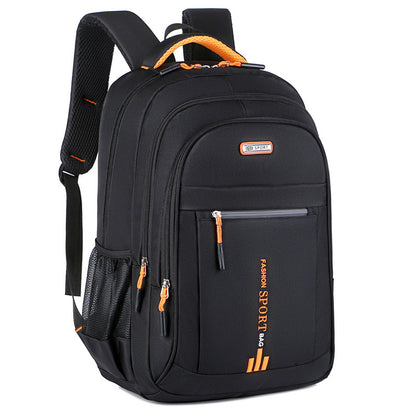 Black And Orange Large Capacity Business Backpack for Men and Women - Waterproof Laptop School Bag with Breathable Design