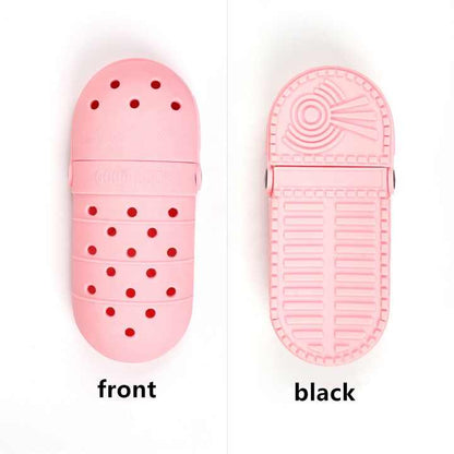 2 Pcs Pink Portable Makeup Brush Holder - Silicone Cosmetic Organizer with 21 Slots, Washable, 20x8x5cm, 170g(makeup brush not included)