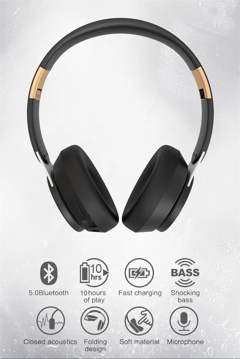 Dark Green Wireless Bluetooth Headphones with Noise Reduction - Heavy Bass, Long Battery Life, TF Card Support