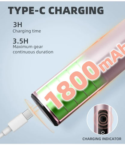 Rose Glod Rechargeable Electric Foot File with 9 Speed Settings - Callus Remover for Smooth Feet