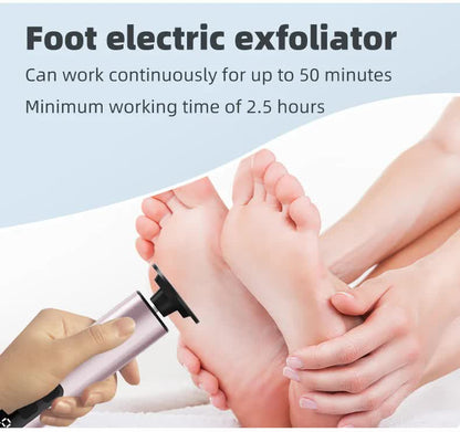Rose Glod Rechargeable Electric Foot File with 9 Speed Settings - Callus Remover for Smooth Feet