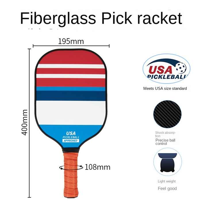 Style 1 Colorful  Geometric Patterns Fiberglass Pickleball Paddle Set - 2 Paddles, 4 Balls, and Portable Carry Bag for Outdoor Play