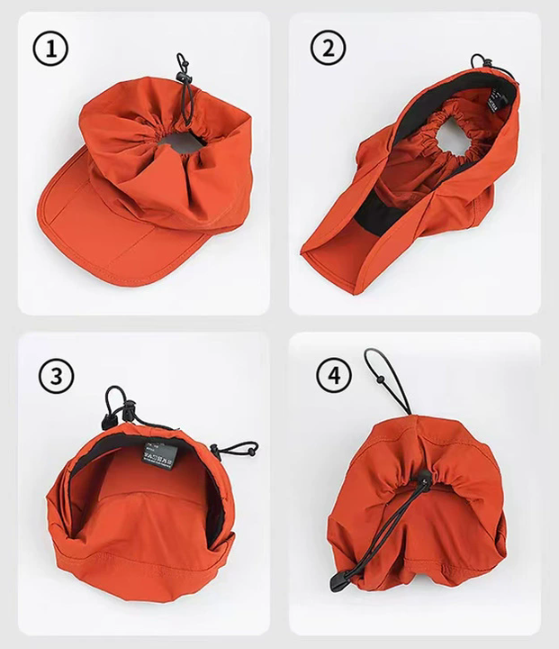 Grey Foldable Quick-Dry Summer Sports Visor Hat UPF 50+ Adjustable Outdoor Sun Cap