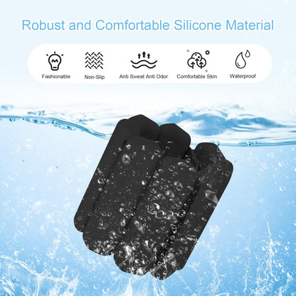 White Adjustable Silicone Wrist & Ankle Weights - 2lb Pair (900g) | Comfortable Fitness Resistance Bands for Workout, Running, Training