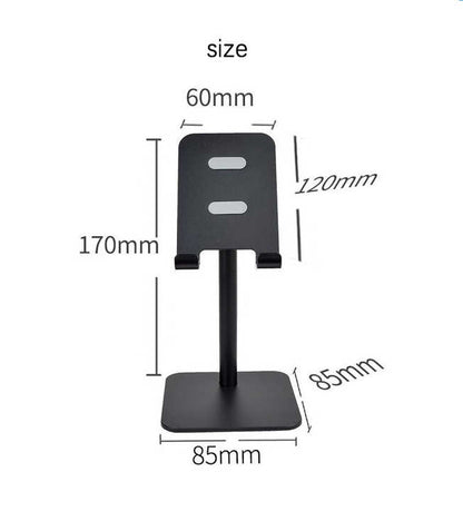 Silver Adjustable Aluminum Alloy Phone and Tablet Stand - Telescopic Desktop Holder for Live Streaming and Hands-Free Use