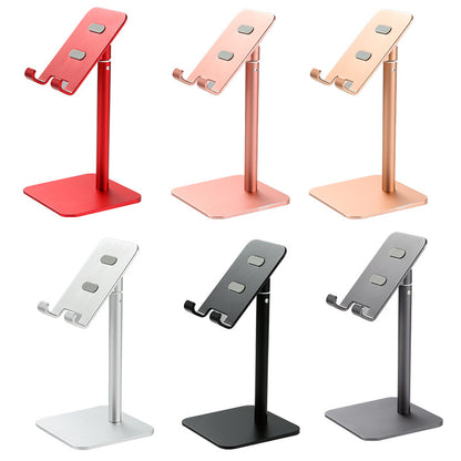 Rose Gold Adjustable Aluminum Alloy Phone and Tablet Stand - Telescopic Desktop Holder for Live Streaming and Hands-Free Use