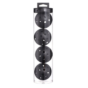 2 Tubes Black Outdoor Pickleball Balls 4-Pack - Durable 40-Hole Design with Carry Tube(8 balls in total)