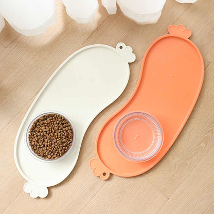 White Non - Slip Pet Feeding Mat - Waterproof Dog & Cat Food Bowl Placemat with Raised Edges - Factory Direct Shop
