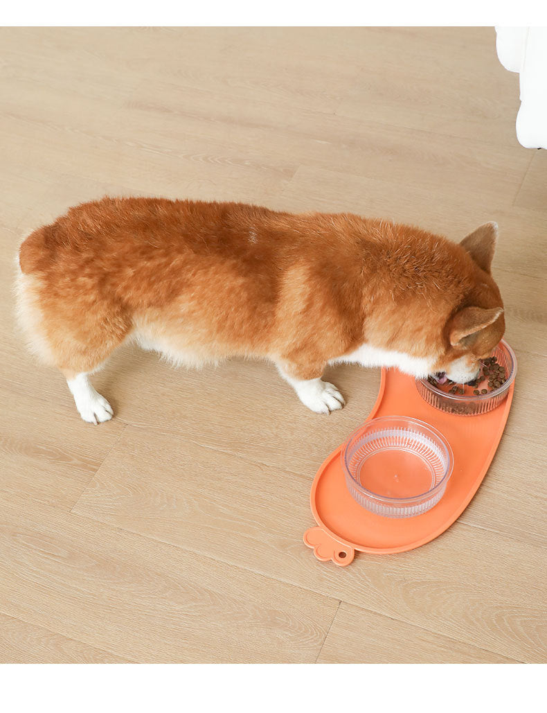 Orange Non - Slip Pet Feeding Mat - Waterproof Dog & Cat Food Bowl Placemat with Raised Edges - Factory Direct Shop