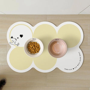 Style 1 White And Yellow Absorbent Diatomaceous Earth Pet Feeding Mat - Non - Slip & Quick Dry Placemat (50x80cm) - Factory Direct Shop
