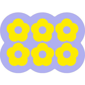 Style 9 Purple And Yellow Flowers Pattern Absorbent Diatomaceous Earth Pet Feeding Mat - Non - Slip & Quick Dry Placemat (50x80cm) - Factory Direct Shop