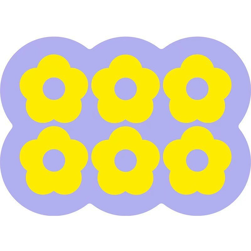 Style 9 Purple And Yellow Flowers Pattern Absorbent Diatomaceous Earth Pet Feeding Mat - Non - Slip & Quick Dry Placemat (50x80cm) - Factory Direct Shop