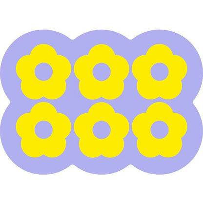 Style 9 Purple And Yellow Flowers Pattern Absorbent Diatomaceous Earth Pet Feeding Mat - Non - Slip & Quick Dry Placemat (50x80cm) - Factory Direct Shop