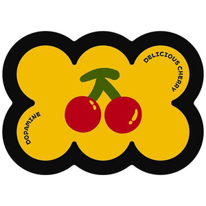 Style 10 Yellow,Black And Red Cherry Pattern Absorbent Diatomaceous Earth Pet Feeding Mat - Non - Slip & Quick Dry Placemat (50x80cm) - Factory Direct Shop