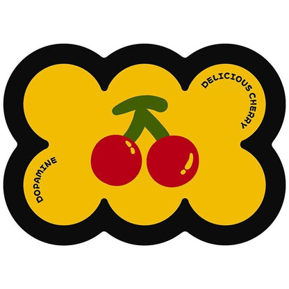 Style 10 Yellow,Black And Red Cherry Pattern Absorbent Diatomaceous Earth Pet Feeding Mat - Non - Slip & Quick Dry Placemat (50x80cm) - Factory Direct Shop