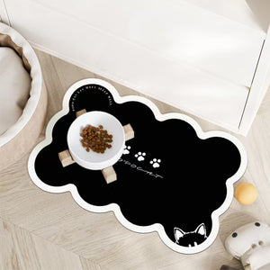 Style 12 Black Absorbent Diatomaceous Earth Pet Feeding Mat - Non - Slip & Quick Dry Placemat (50x80cm) - Factory Direct Shop