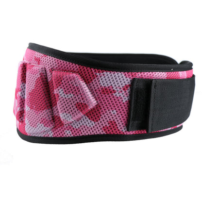 Size S Pink Camouflage Camo Weightlifting Belt - EVA Nylon Gym Belt for Squats, Deadlifts & Lumbar Support