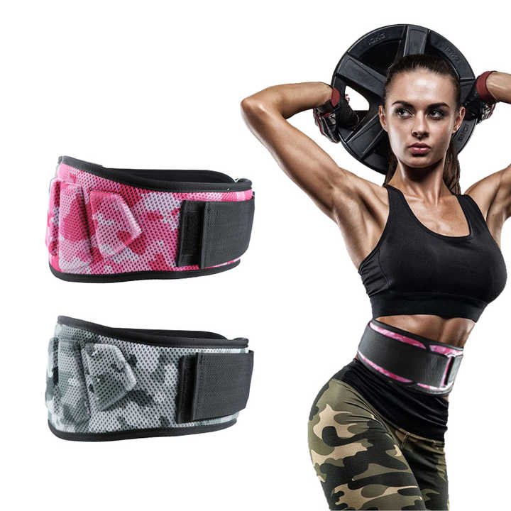 Size S Pink Camouflage Camo Weightlifting Belt - EVA Nylon Gym Belt for Squats, Deadlifts & Lumbar Support