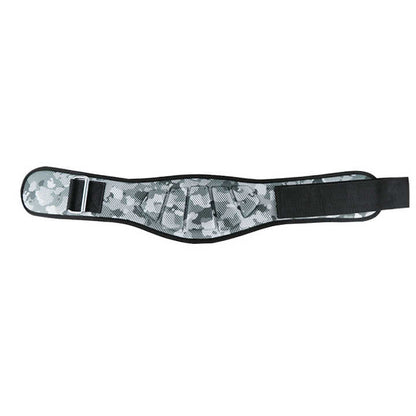 Size L Grey Camouflage Camo Weightlifting Belt - EVA Nylon Gym Belt for Squats, Deadlifts & Lumbar Support
