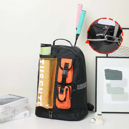 Green And Black Stylish Sports Backpack with Contrast Pockets - Unisex Gym Bag for Badminton & Tennis - Factory Direct Shop