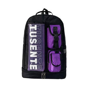 Purple And Black Stylish Sports Backpack with Contrast Pockets - Unisex Gym Bag for Badminton & Tennis - Factory Direct Shop