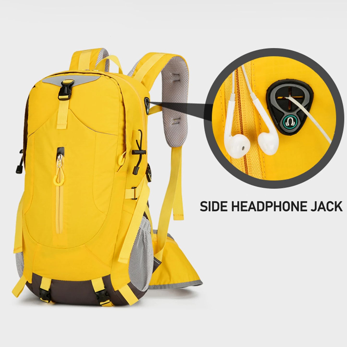 Grey Lightweight 30L Hiking Backpack - Water-Resistant Outdoor Daypack for Trekking & Travel