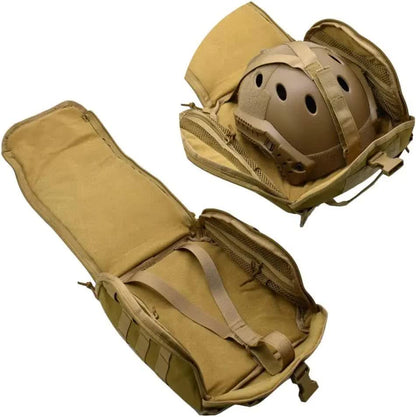 Black Tactical Helmet Bag & Utility Pouch - Padded MOLLE Gear Storage Carrier