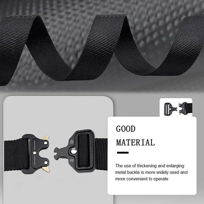 Black Adjustable Tactical Battle Belt Set - Padded MOLLE Outer & Nylon Inner Belt