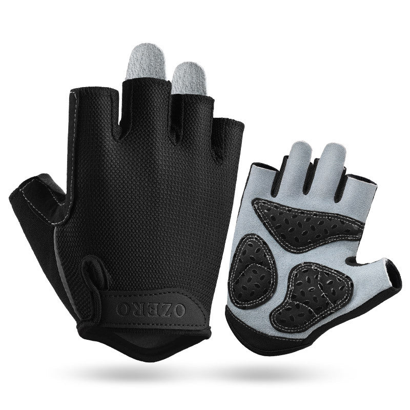 Gym Gloves - M - Black Men's - Half - Finger Non - Slip Weightlifting - Factory Direct Shop