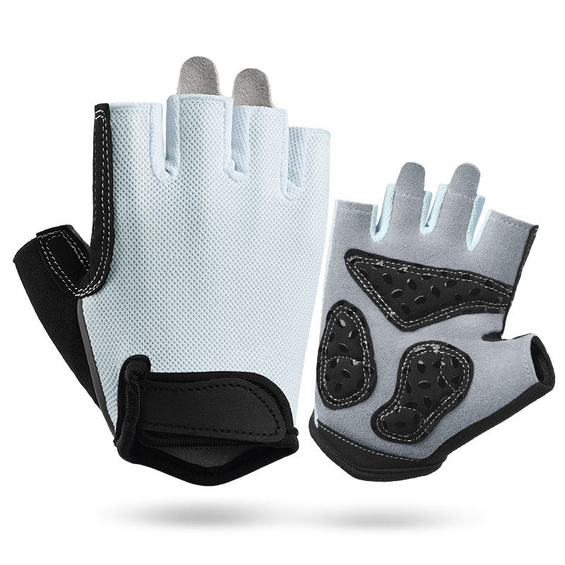 Gym Gloves - S - Grey Women's - Half - Finger Non - Slip Weightlifting - Factory Direct Shop