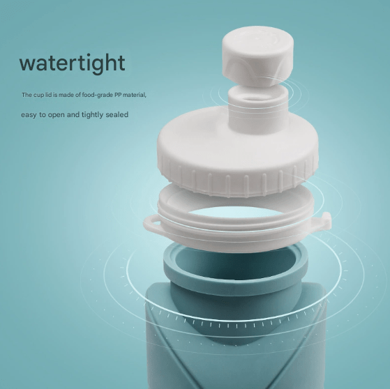 Eucalyptus Green Portable Silicone Collapsible Water Bottle - Foldable Sports Cup for Cycling and Outdoor Fitness - Factory Direct Shop