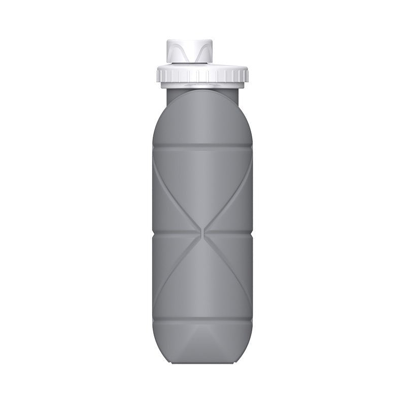 Grey Portable Silicone Collapsible Water Bottle - Foldable Sports Cup for Cycling and Outdoor Fitness - Factory Direct Shop