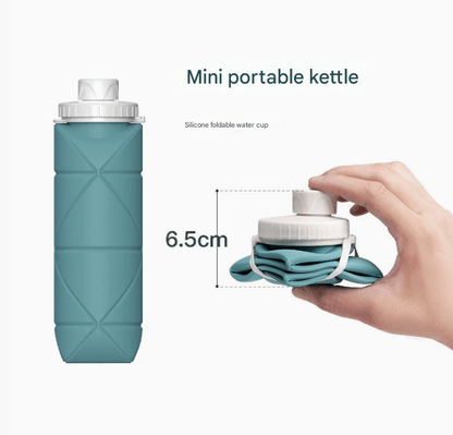 Grey Portable Silicone Collapsible Water Bottle - Foldable Sports Cup for Cycling and Outdoor Fitness - Factory Direct Shop