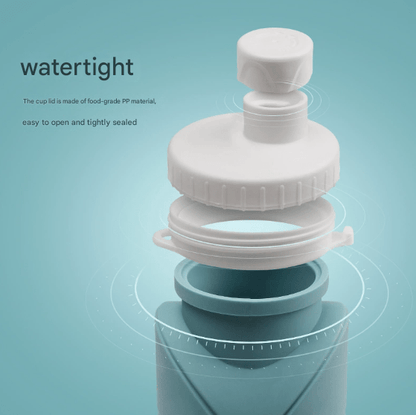 Grey Portable Silicone Collapsible Water Bottle - Foldable Sports Cup for Cycling and Outdoor Fitness - Factory Direct Shop